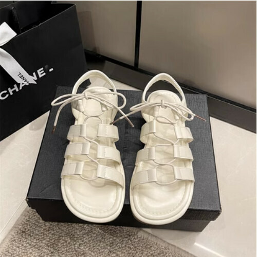 cross strap flat sandals
