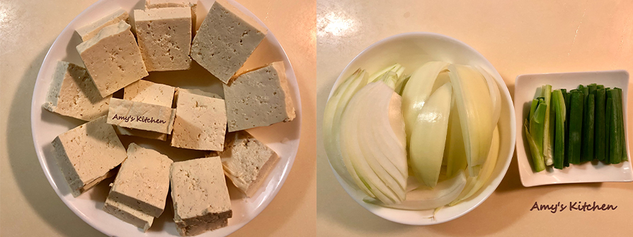 天時莓果-洋蔥燒豆腐-步驟1.2