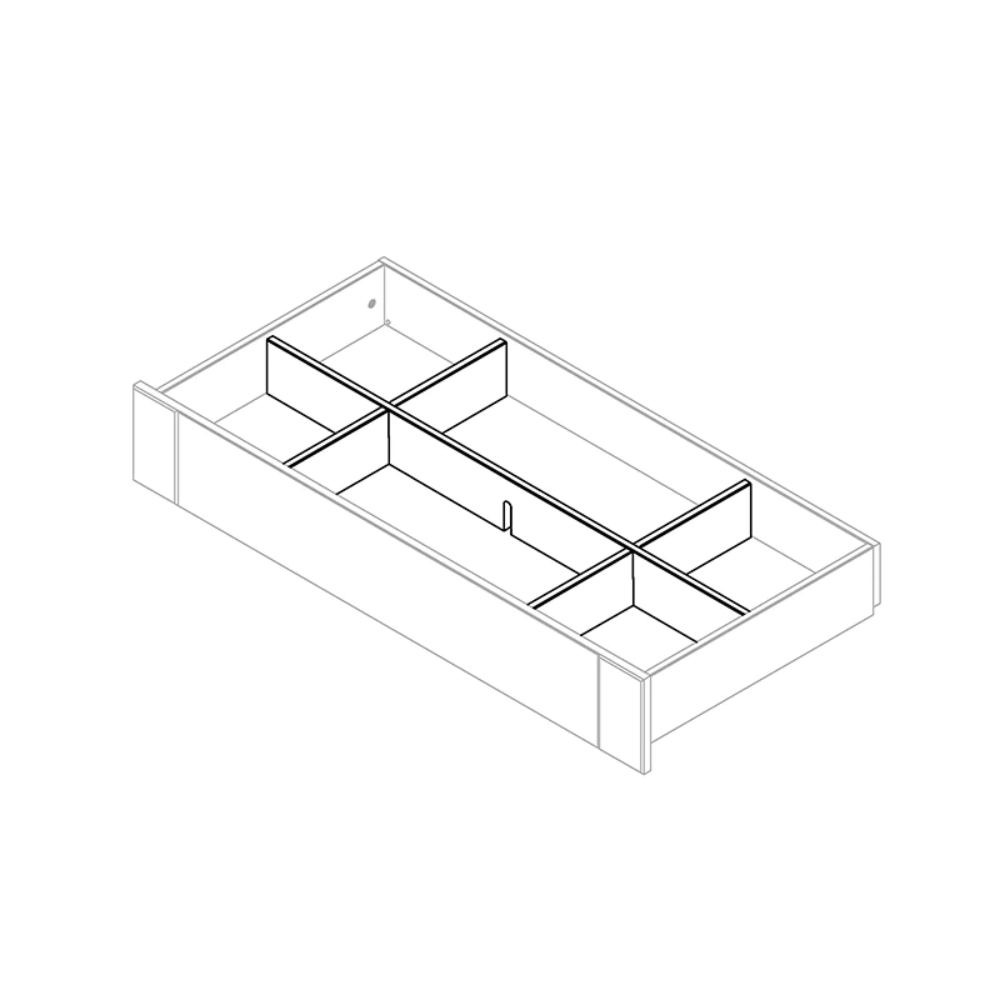Lifetime Layout for 2 Doors Wardrobe Drawer