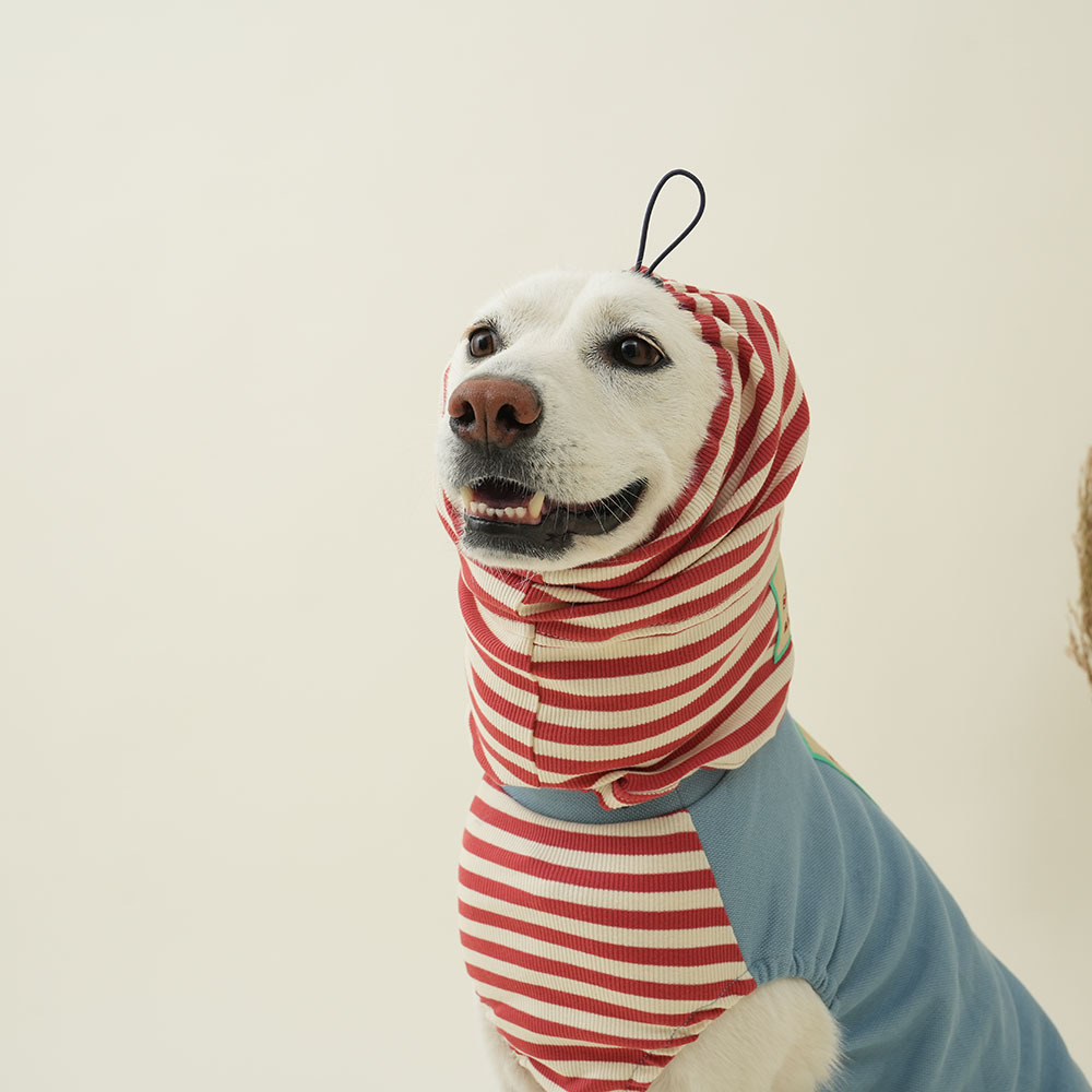 puppygallery｜藍紅條紋圍脖背心