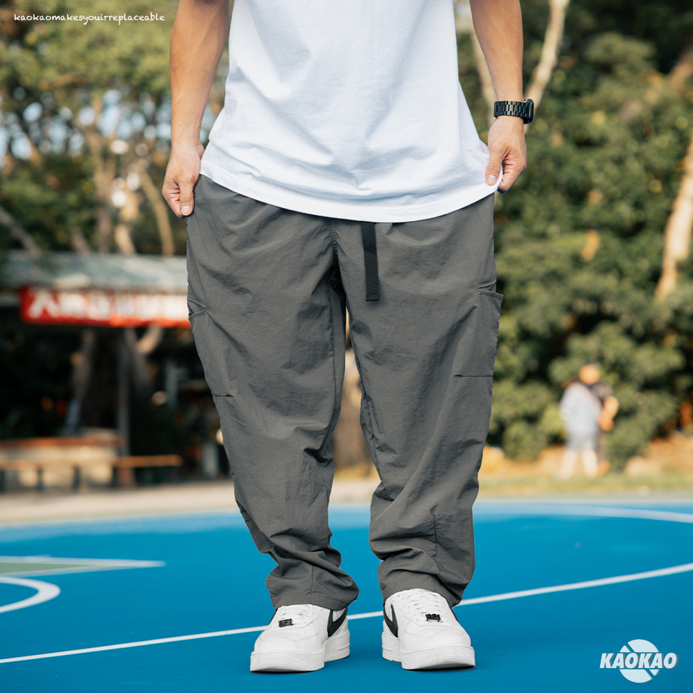 NATURE 山系戶外直筒 寬鬆卡扣腰帶 休閒褲男裝