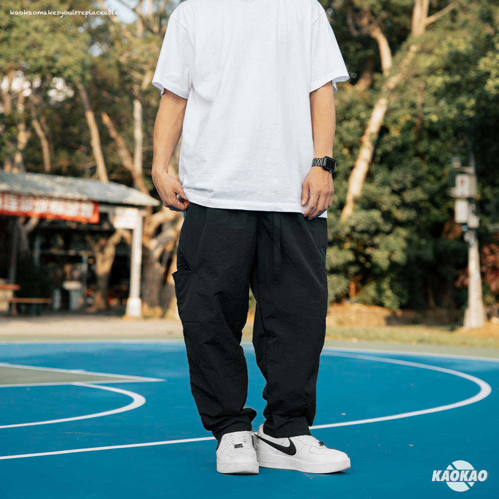 NATURE 山系戶外直筒 寬鬆卡扣腰帶 休閒褲男裝