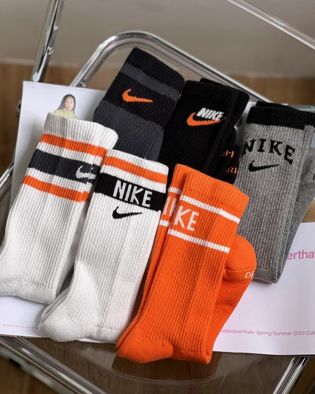 Nike Socks 奶茶 粉紅 水藍 白襪 黑襪 棒球襪 襪子 長襪 小腿襪 六雙一組 DX7670-904 DX7670-902