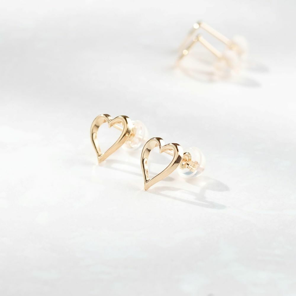 【me.luxe】K10鏤空愛心耳環