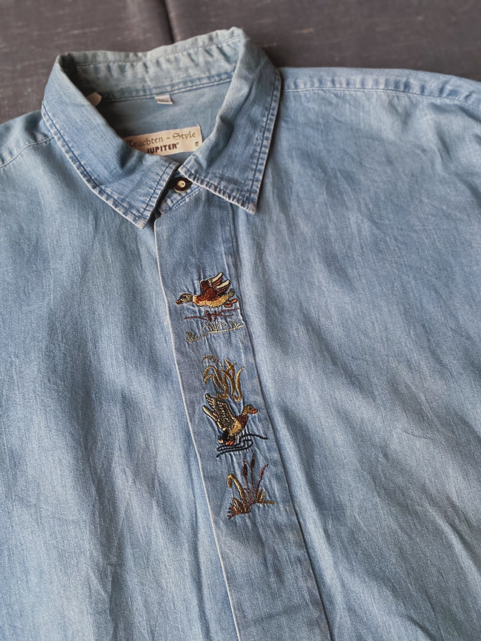 Tylorean Pullover shirts /古著提洛爾襯衫-湖畔野鴨（丹寧布）