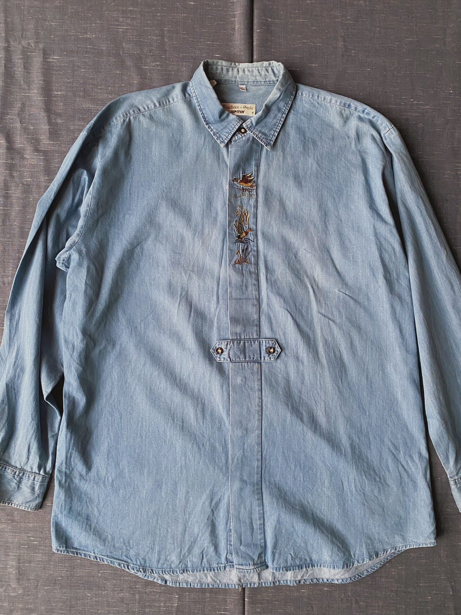 Tylorean Pullover shirts /古著提洛爾襯衫-湖畔野鴨（丹寧布）