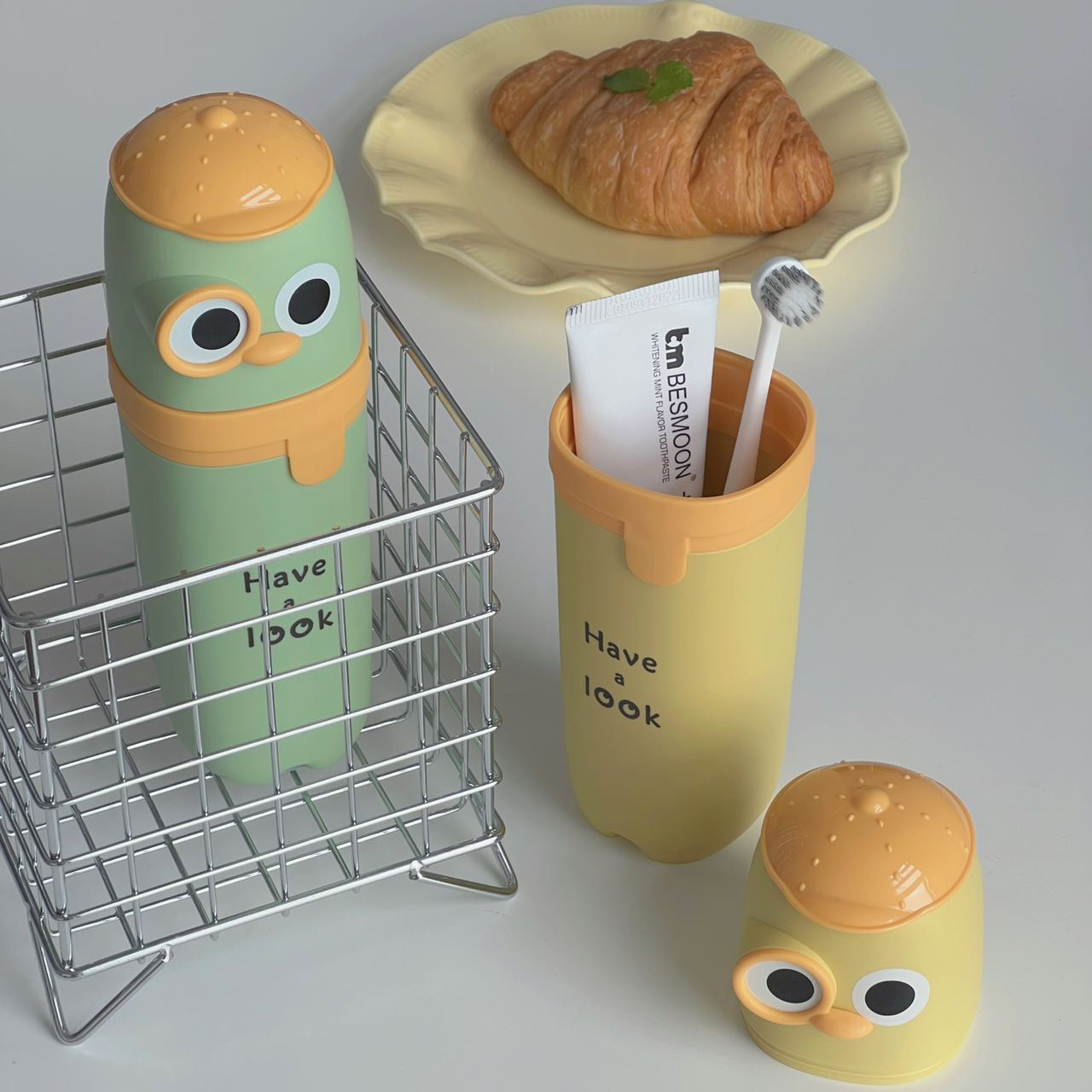 《3248》可愛大眼洗漱杯攜帶型收納