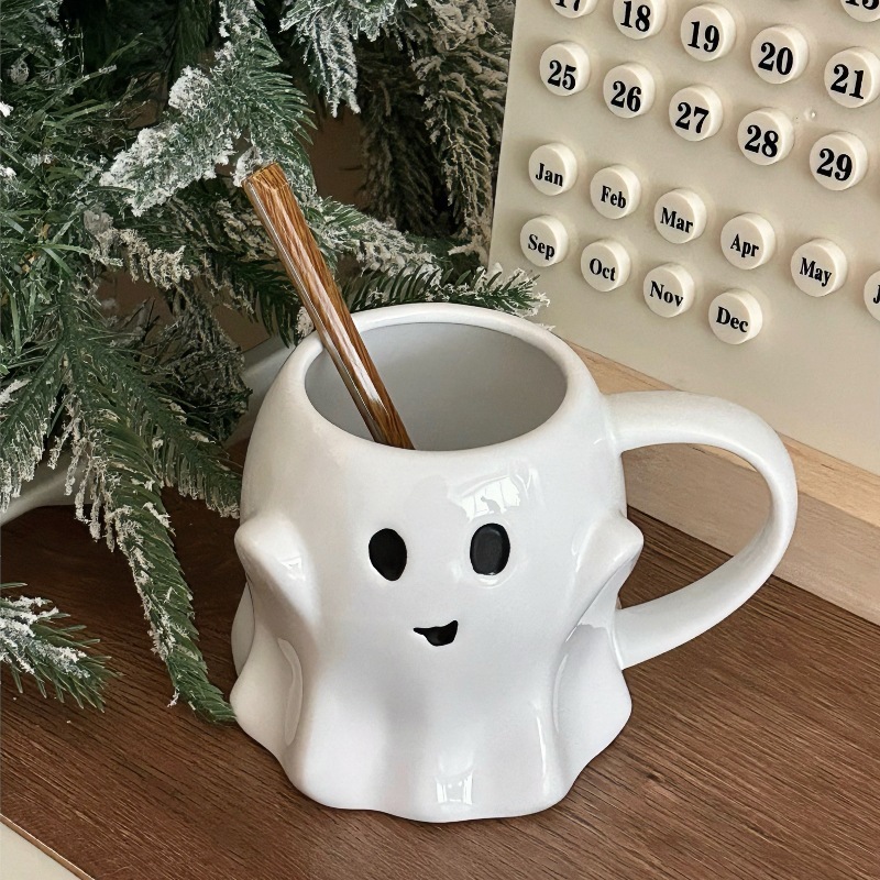 《3249》幽靈浮雕立體陶瓷馬克杯300ML