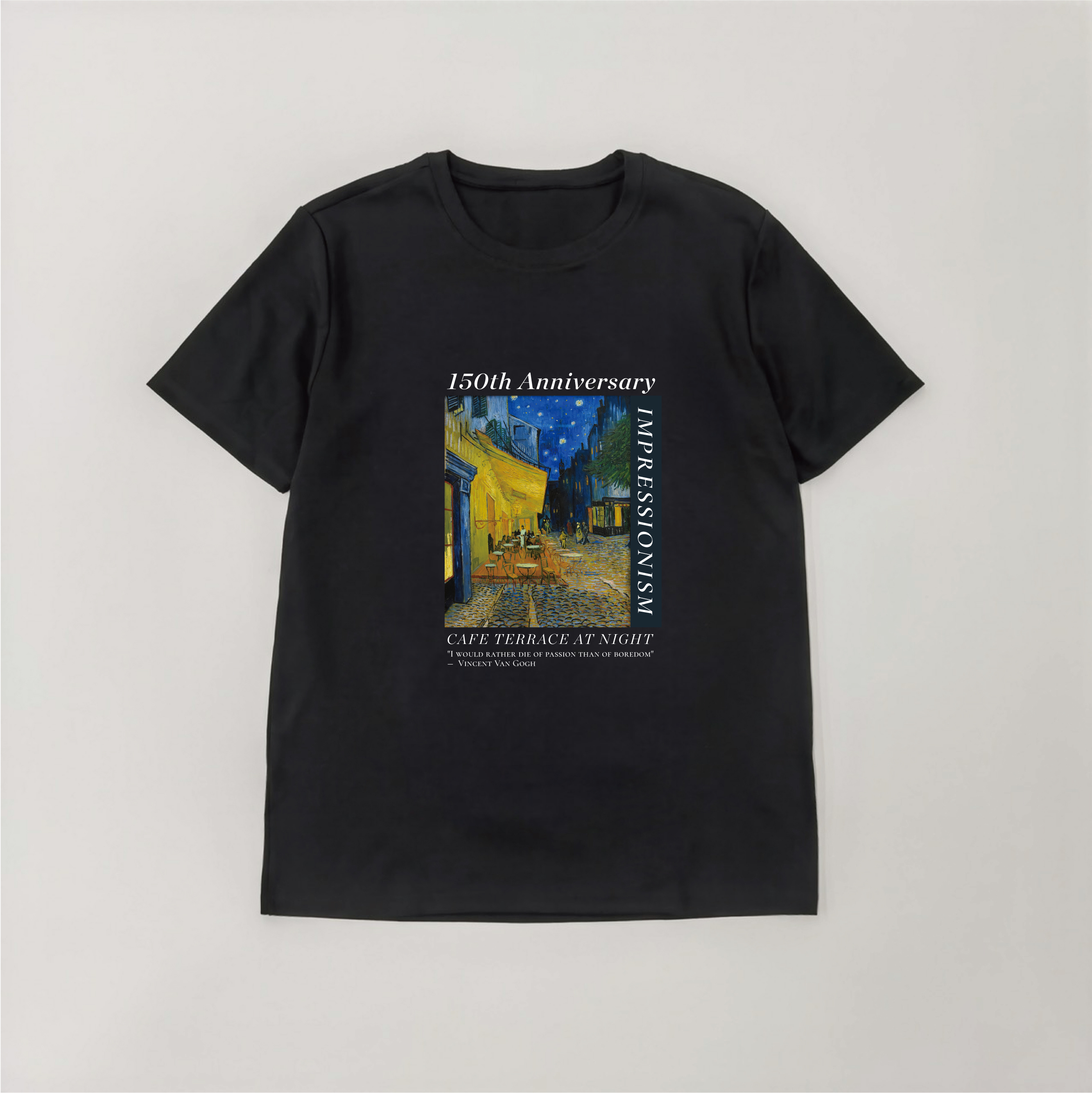 藝術T恤｜梵谷《夜晚露天咖啡座》黑