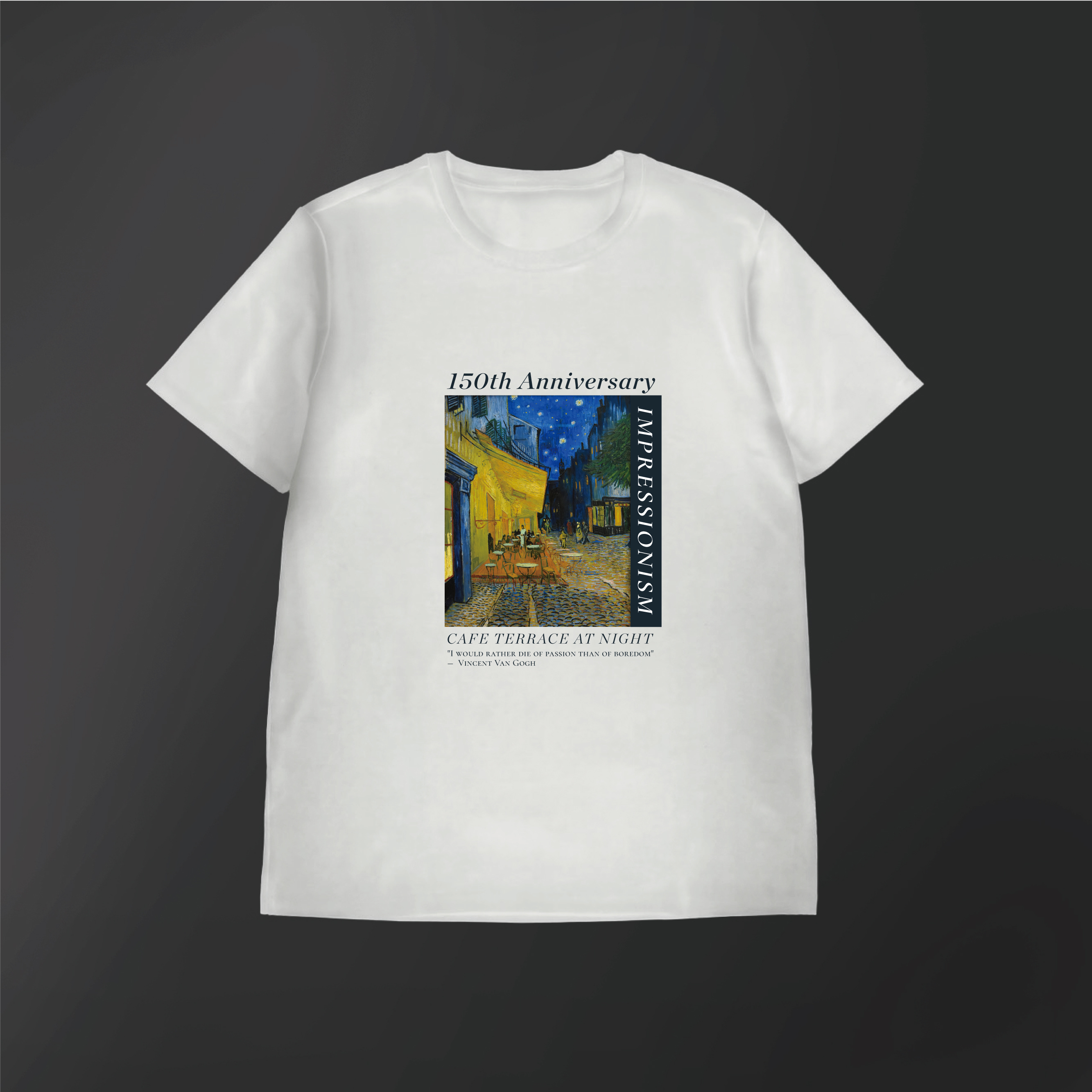 藝術T恤｜梵谷《夜晚露天咖啡座》白