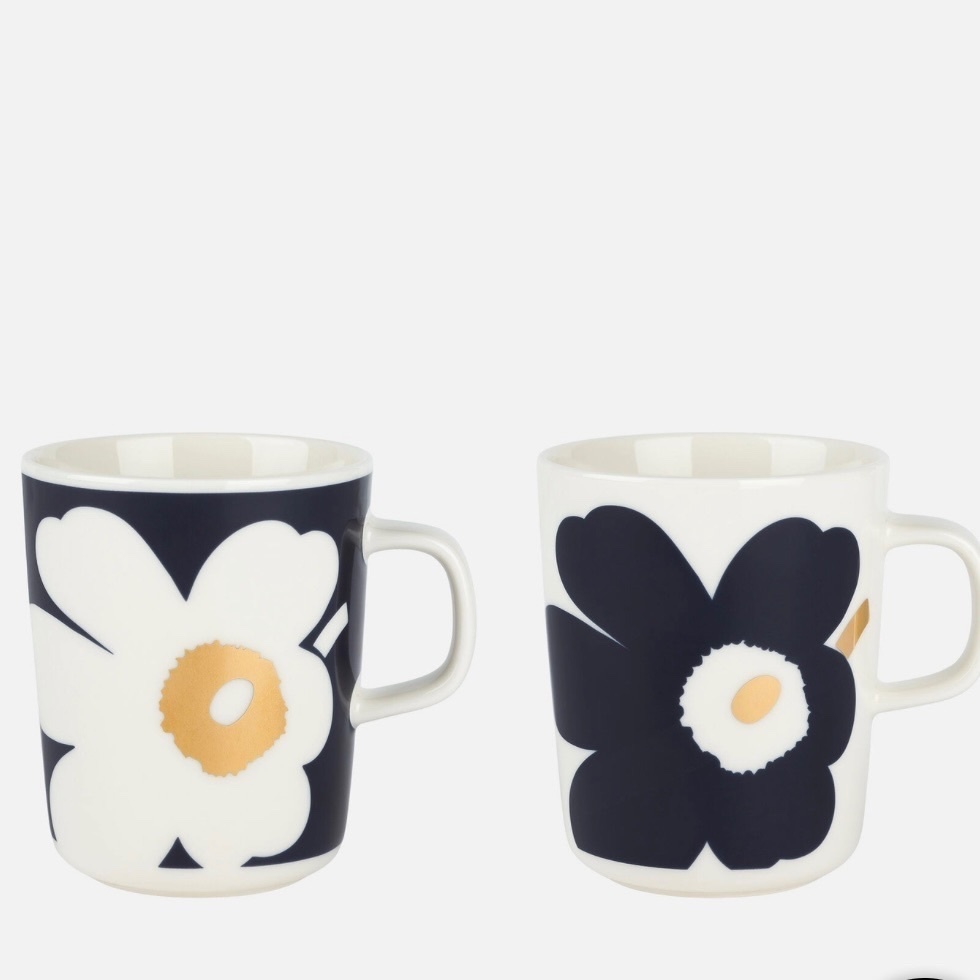 mariemkko Oiva / Juhla Unikko navy 金金眼套裝杯 （專門店$595）