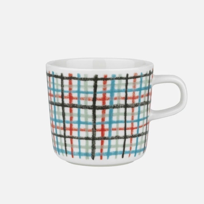 Marimekko tweed pattern coffee cup