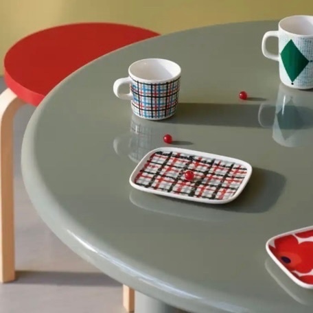 Marimekko 黑紅tweed pattern 長方碟