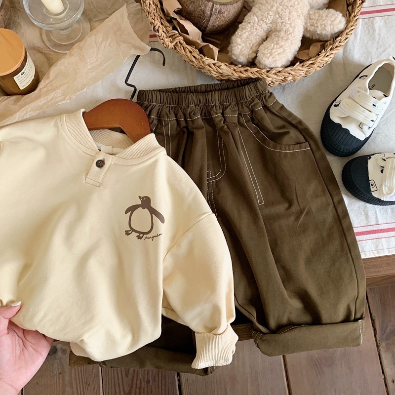 車縫線休閒長褲