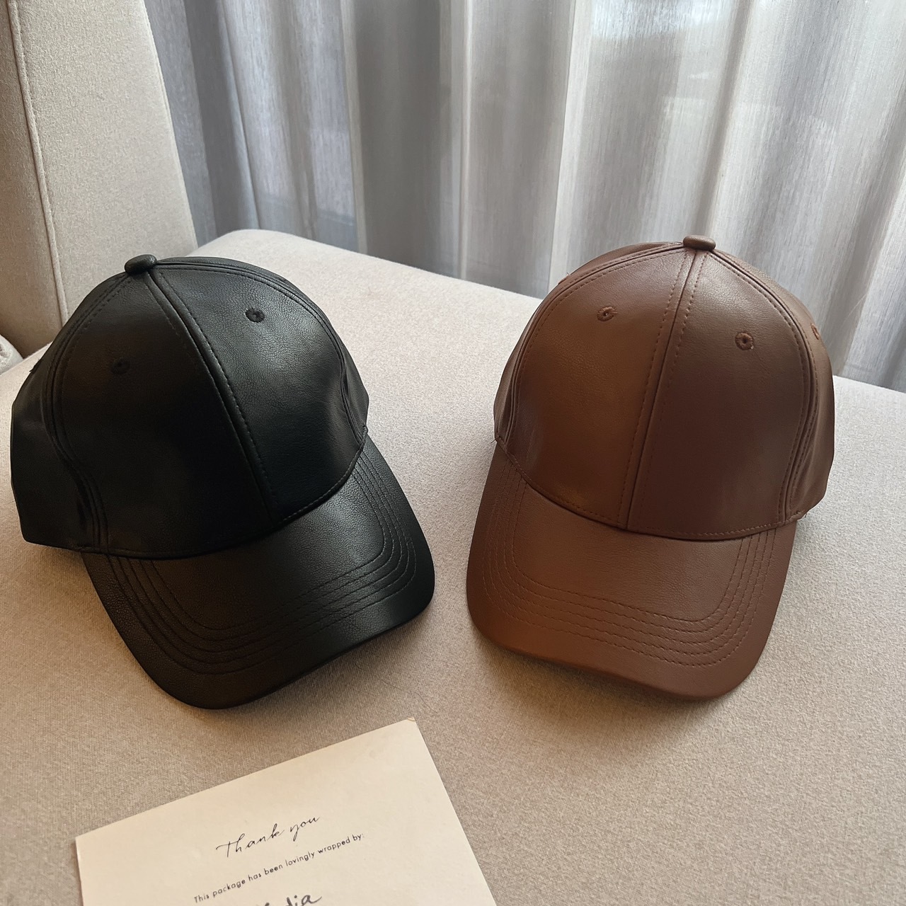 皮革棒球老帽/二色