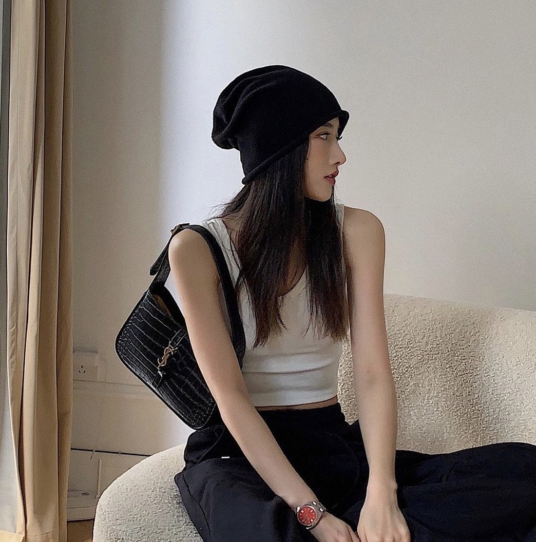 捲邊針織帽/四色