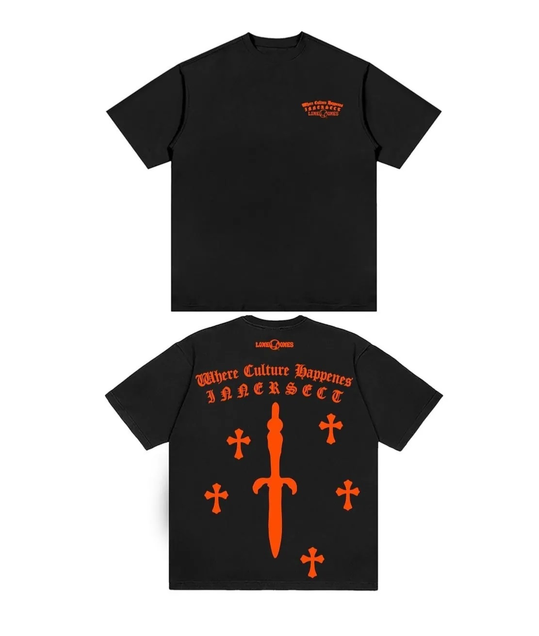 LONEONES X INNERSECT Tee Orange Black