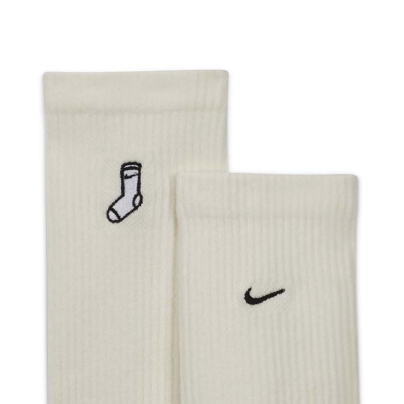 [2雙一組] Nike Everyday Plus 緩震中筒襪 小襪標 襪子 米+灰 男女款 FB5709-900 [台灣現貨]