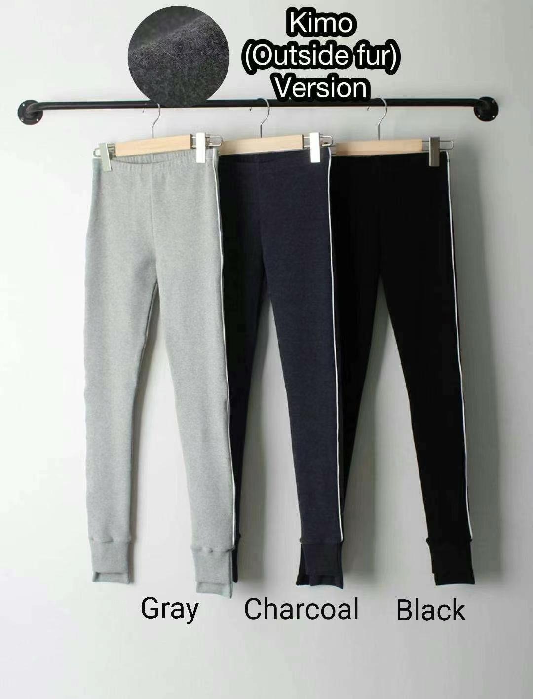 韓國線條絨毛保暖Legging-3色 #V1128