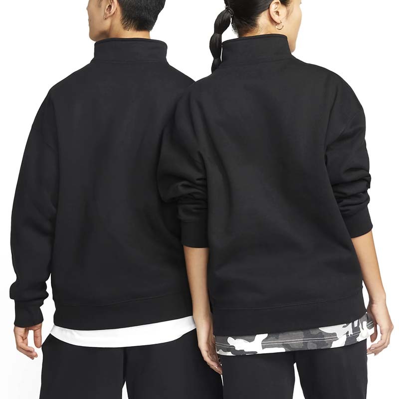 Nike Solo Swoosh 1/4 拉鍊上衣 黑 長袖T  男女款 DQ5210-010 [台灣現貨]