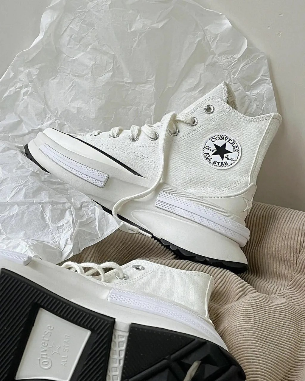 CONVERSE RUN STAR LEGACY CX 解構夾心厚底 米白 (A00868C)