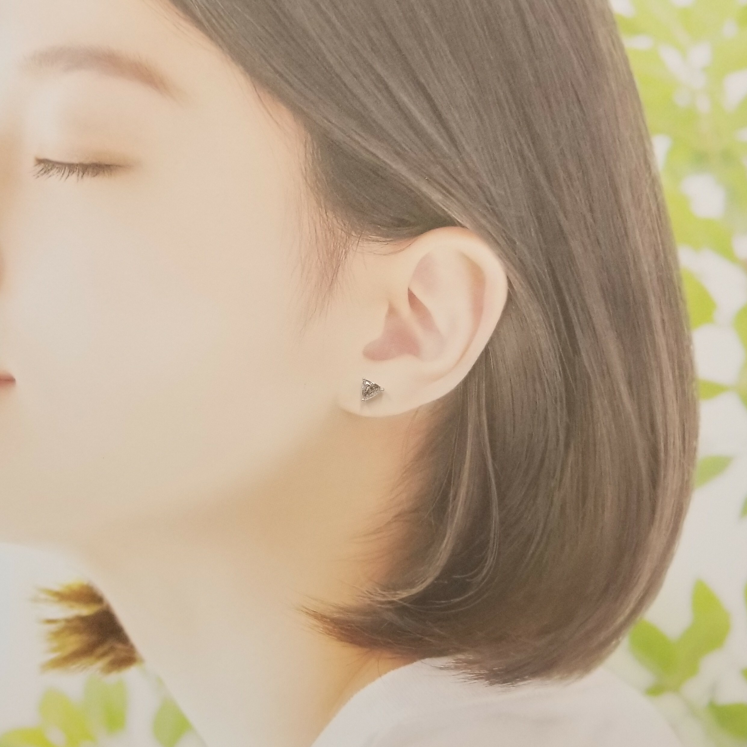 全新18K白金【主石36份鑽石】單耳環