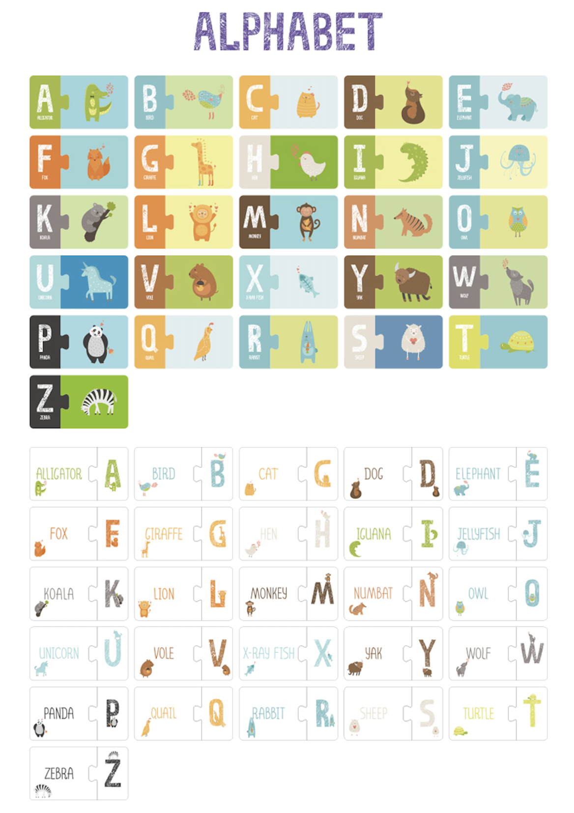 字母雙面趣味拼圖