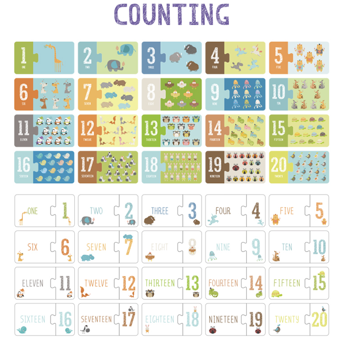 數字雙面趣味拼圖