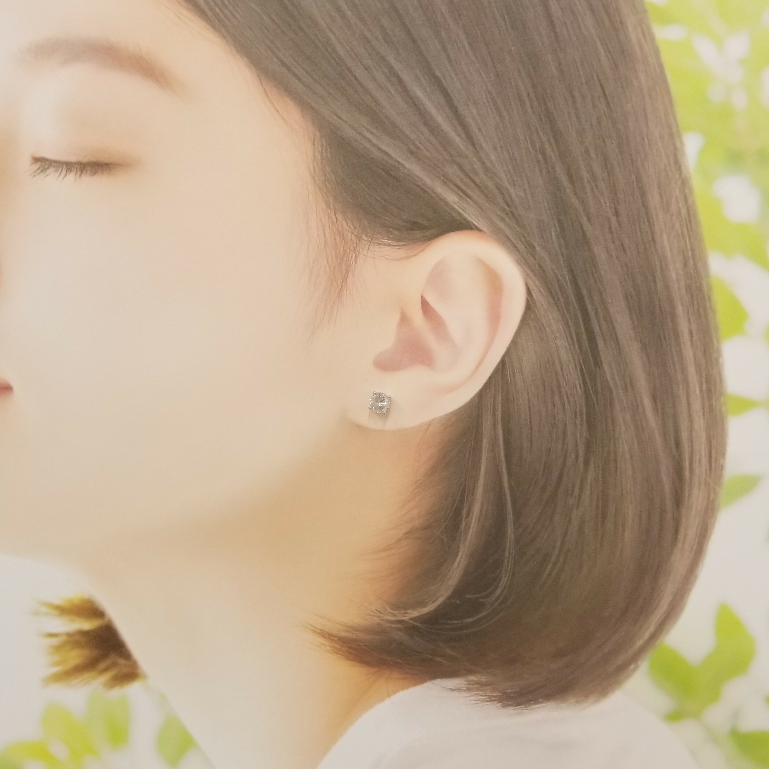 全新18K白金【主石75份鑽石】單耳環