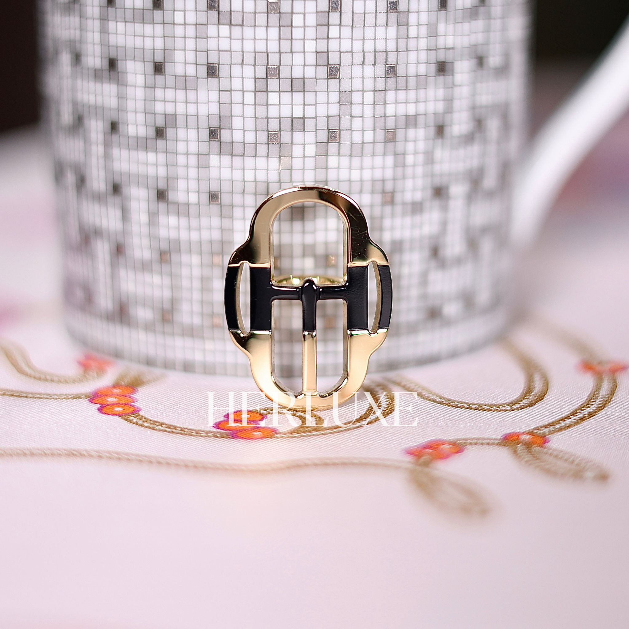 Mini boucle twilly ring noir cp