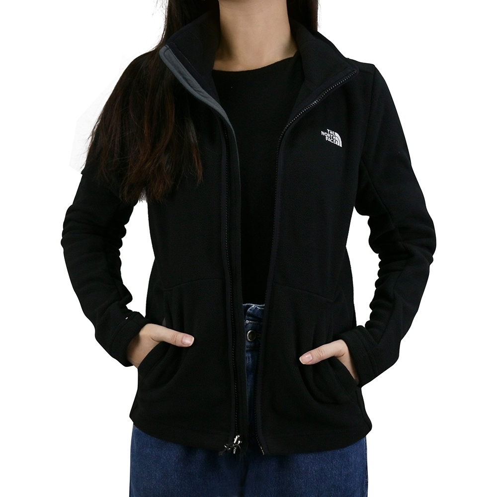 The North Face 北臉 北面 女款 抓絨 絨毛 立領外套 黑色 NOV