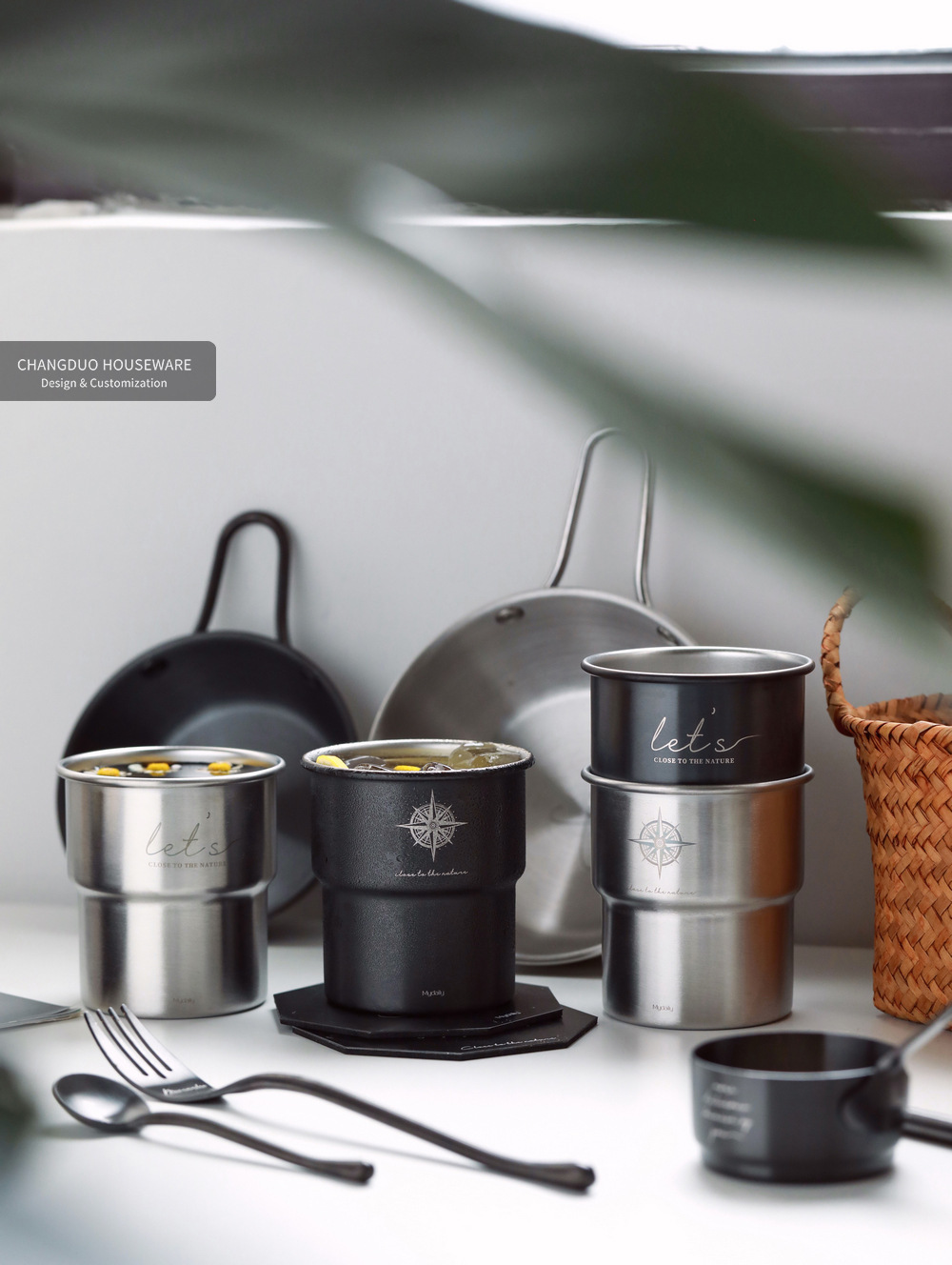 《3265》質感黑系設計304不鏽鋼杯