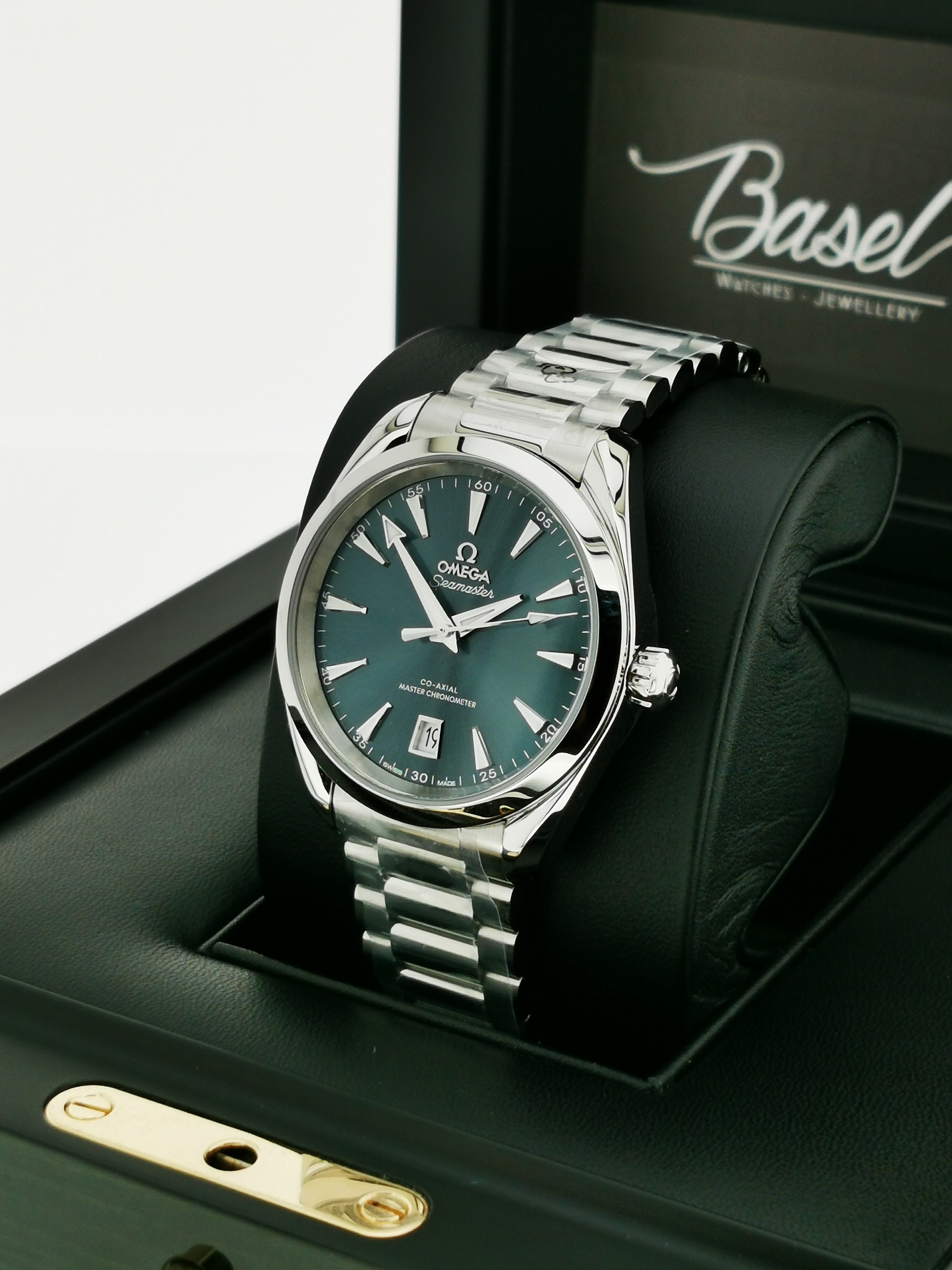BRAND NEW OMEGA 220.10.38.20.03.003 22010382003003 BAY ATLANTIC BLUE DIAL AQUA TERRA 150M CO‑AXIAL MASTER CHRONOMETER 38 MM