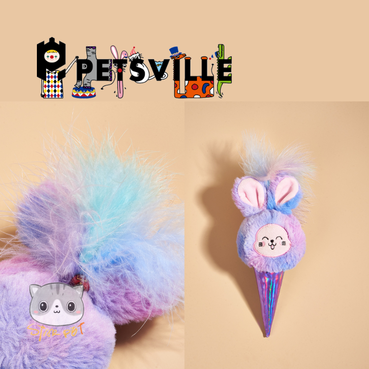 Petsville Ice Cream Cat Toy Purple