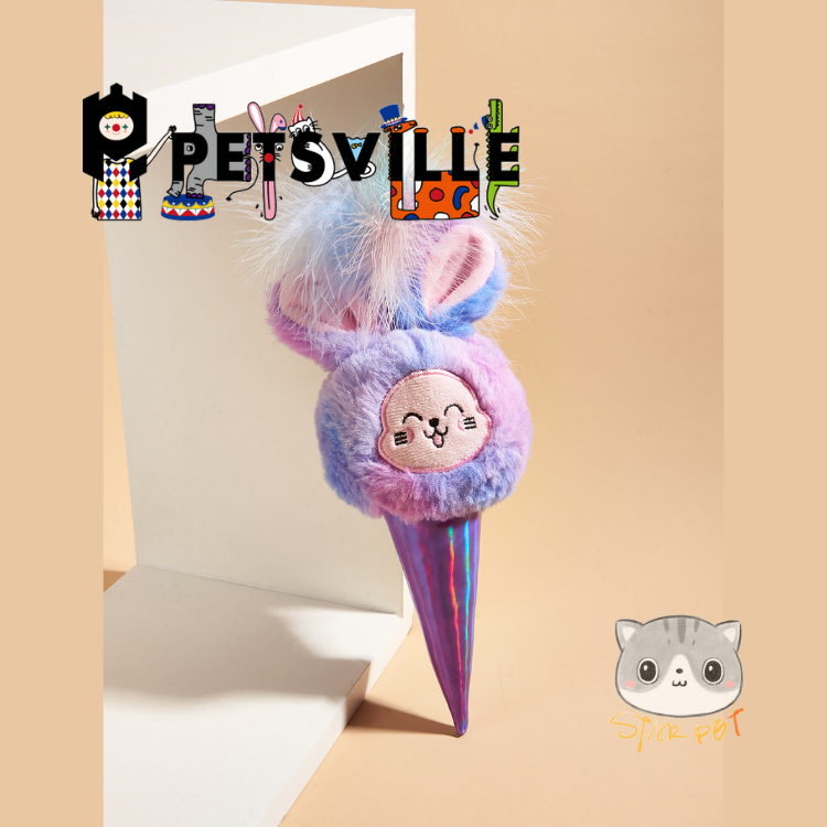 Petsville Ice Cream Cat Toy Purple