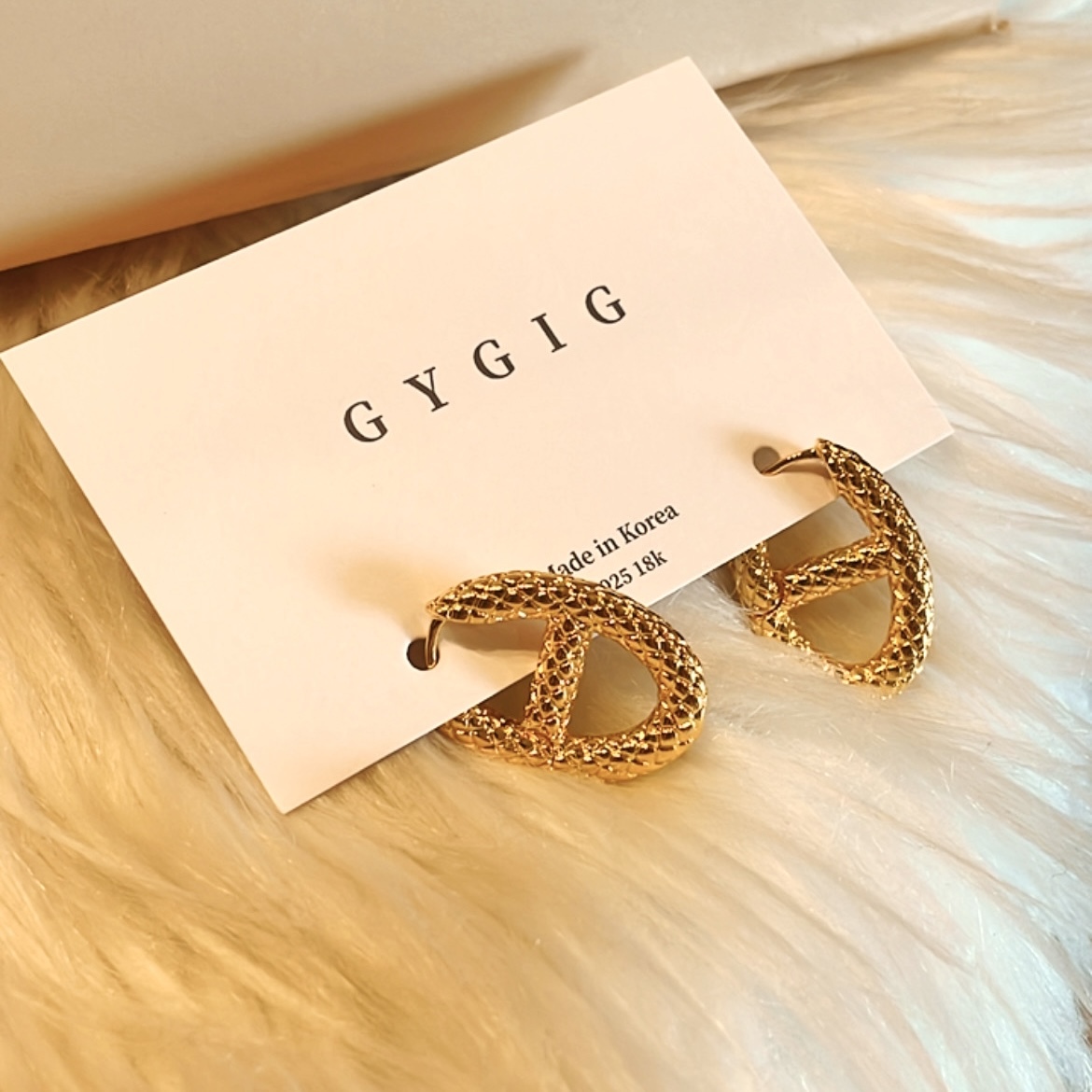 金菱格豬鼻重磅耳扣釘