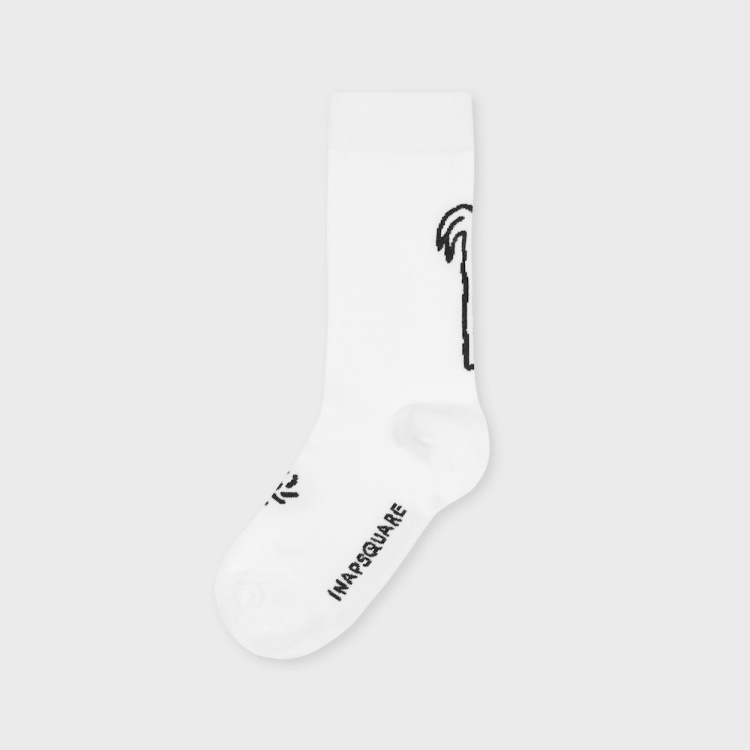 韓國 socks appeal® X INAPSQUARE 童趣塗鴉中桶襪 棕櫚樹
