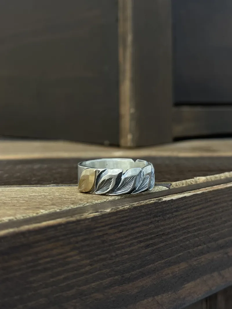 鳴島翔 K18 Motif All Maile Ring