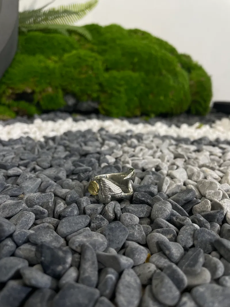 K18 Motif Makau Ring (Lino Finish)