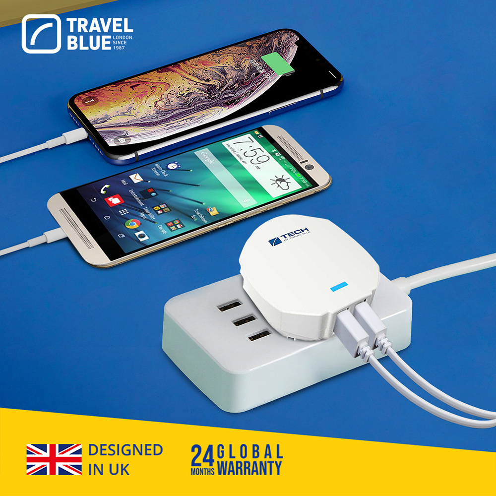 【Travel Blue 藍旅】歐洲旅行 雙USB壁式充電器 (雙孔)