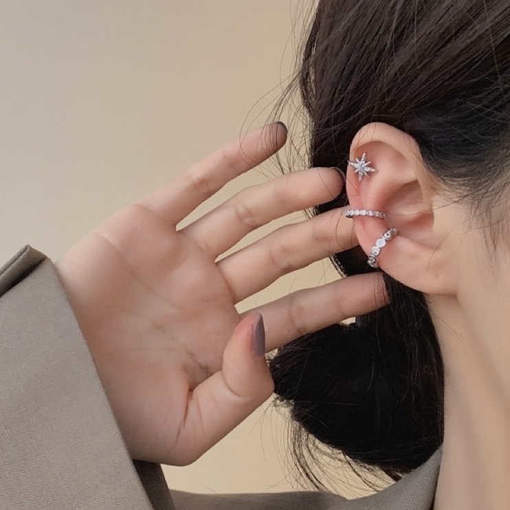 八芒星/圓水鑽耳骨夾系列