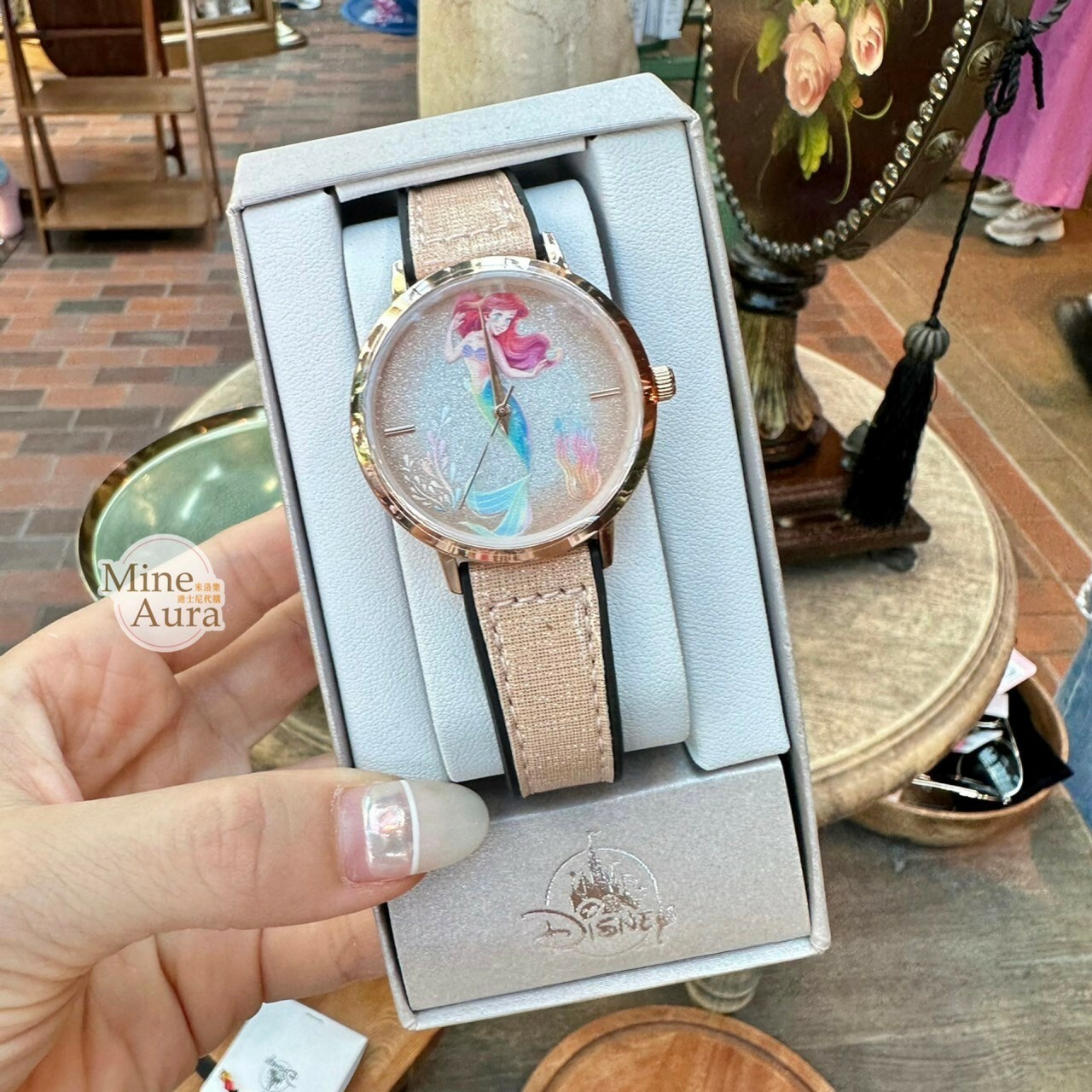 愛麗兒 Ariel 水中珊瑚 圖案 玫瑰粉 手錶 (盒裝) 小美人魚 The Little Mermaid -香港迪士尼樂園