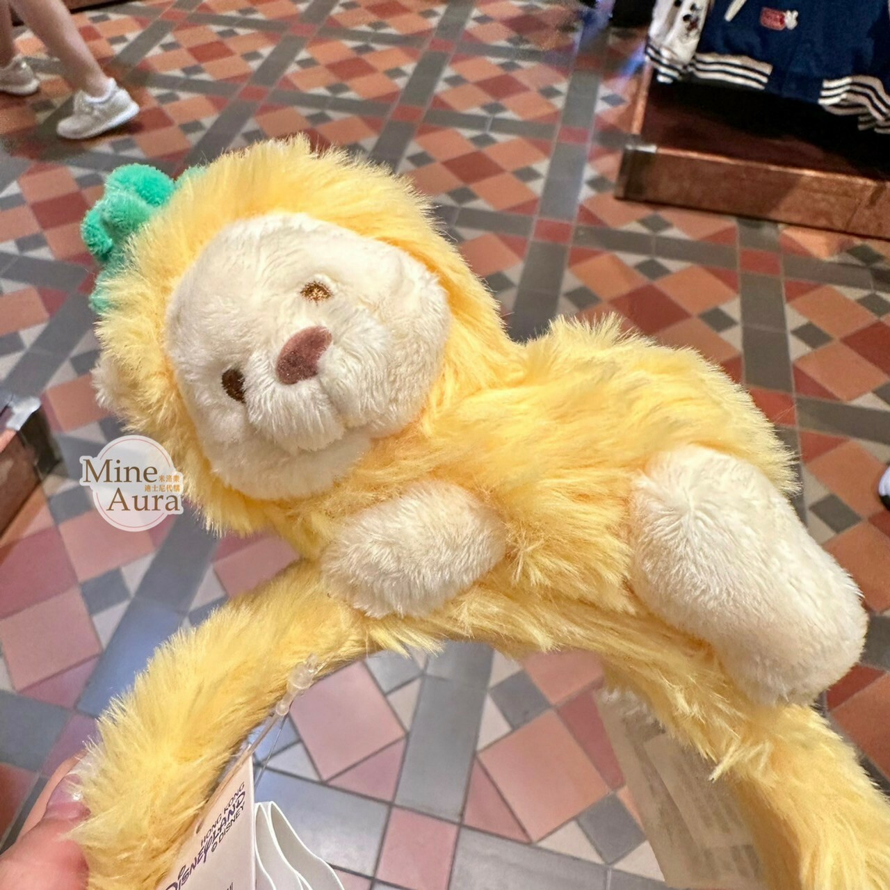 小熊維尼 Winnie the Pooh 鳳梨裝 趴趴造型 髮圈 髮箍 -香港迪士尼樂園