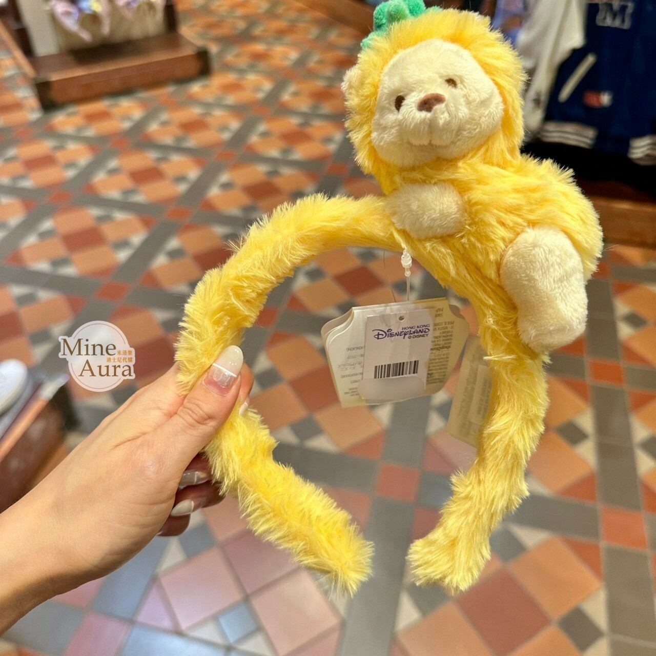 小熊維尼 Winnie the Pooh 鳳梨裝 趴趴造型 髮圈 髮箍 -香港迪士尼樂園