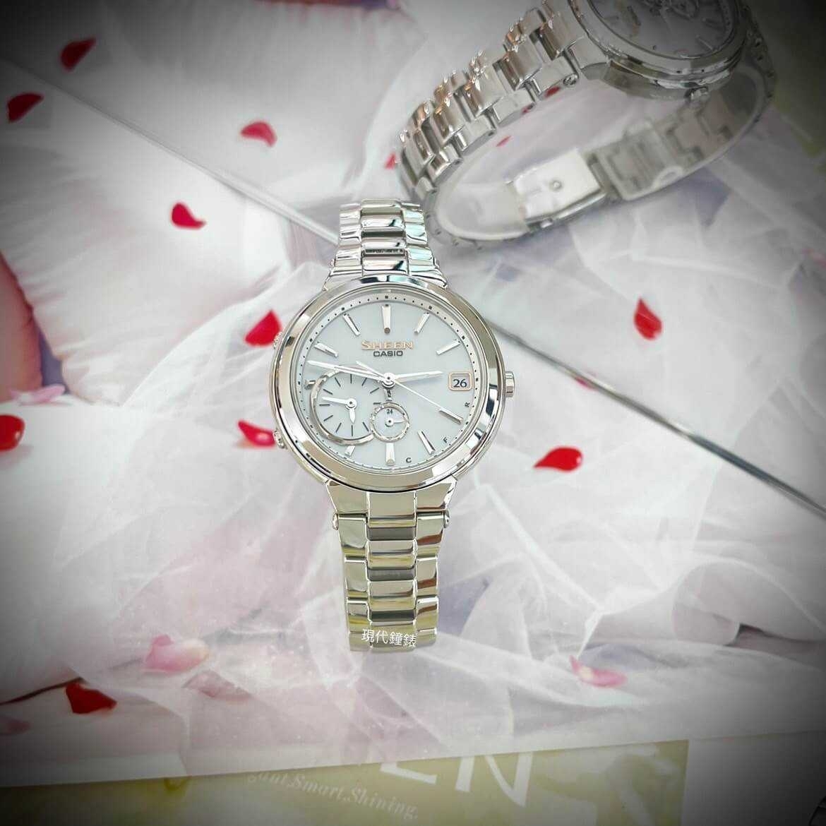 【CASIO 卡西歐】SHEEN系列 藍芽智慧太陽能腕錶 SHB-200D-7A 35mm 現代鐘錶