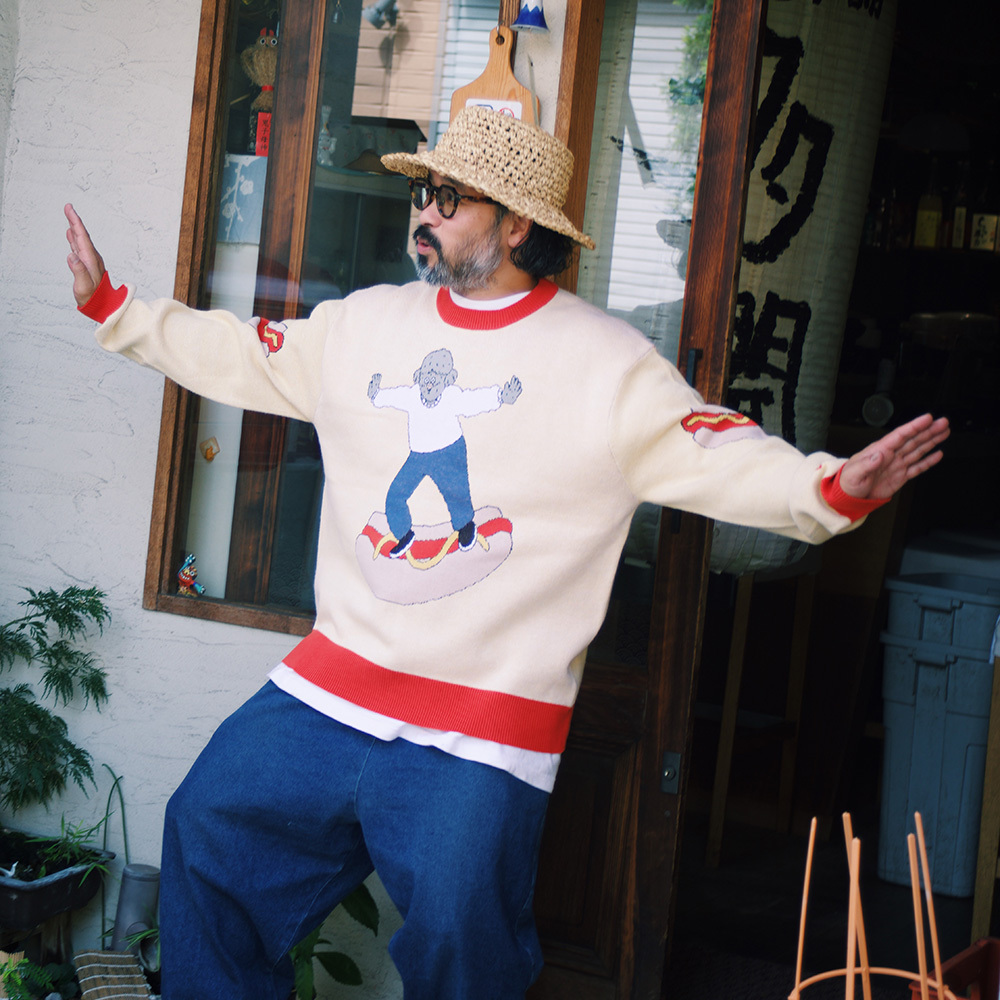 [Megumi Yamazaki] Ride On Hotdog Long Sleeves Top