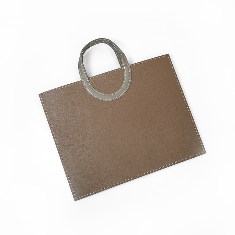 Frame Tote H【 Earthy Taupe X Sandstone Beige 】Italian Goatskin Handbag