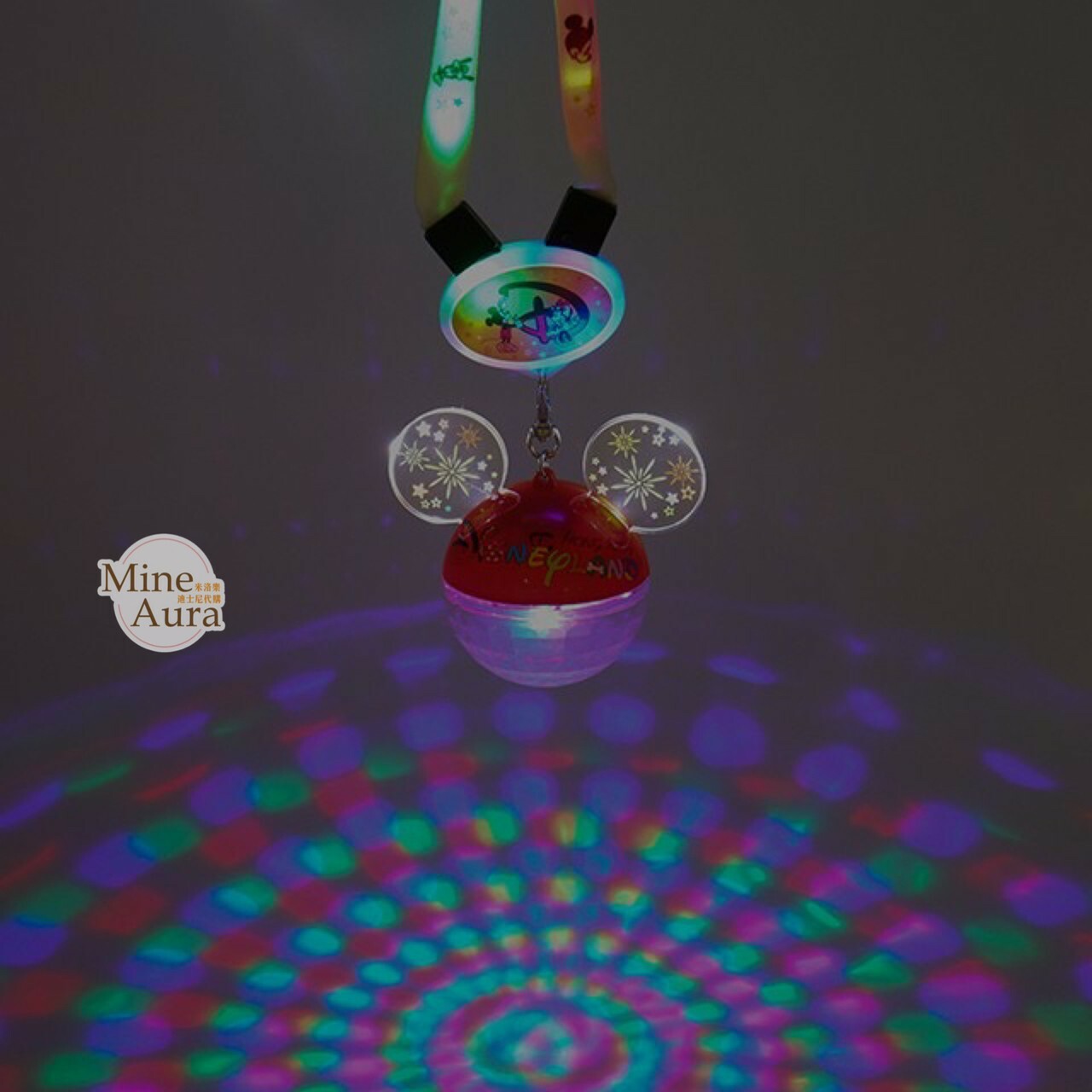 米奇 Mickey 米奇頭 造型 發光 掛脖 項鍊 -香港迪士尼樂園