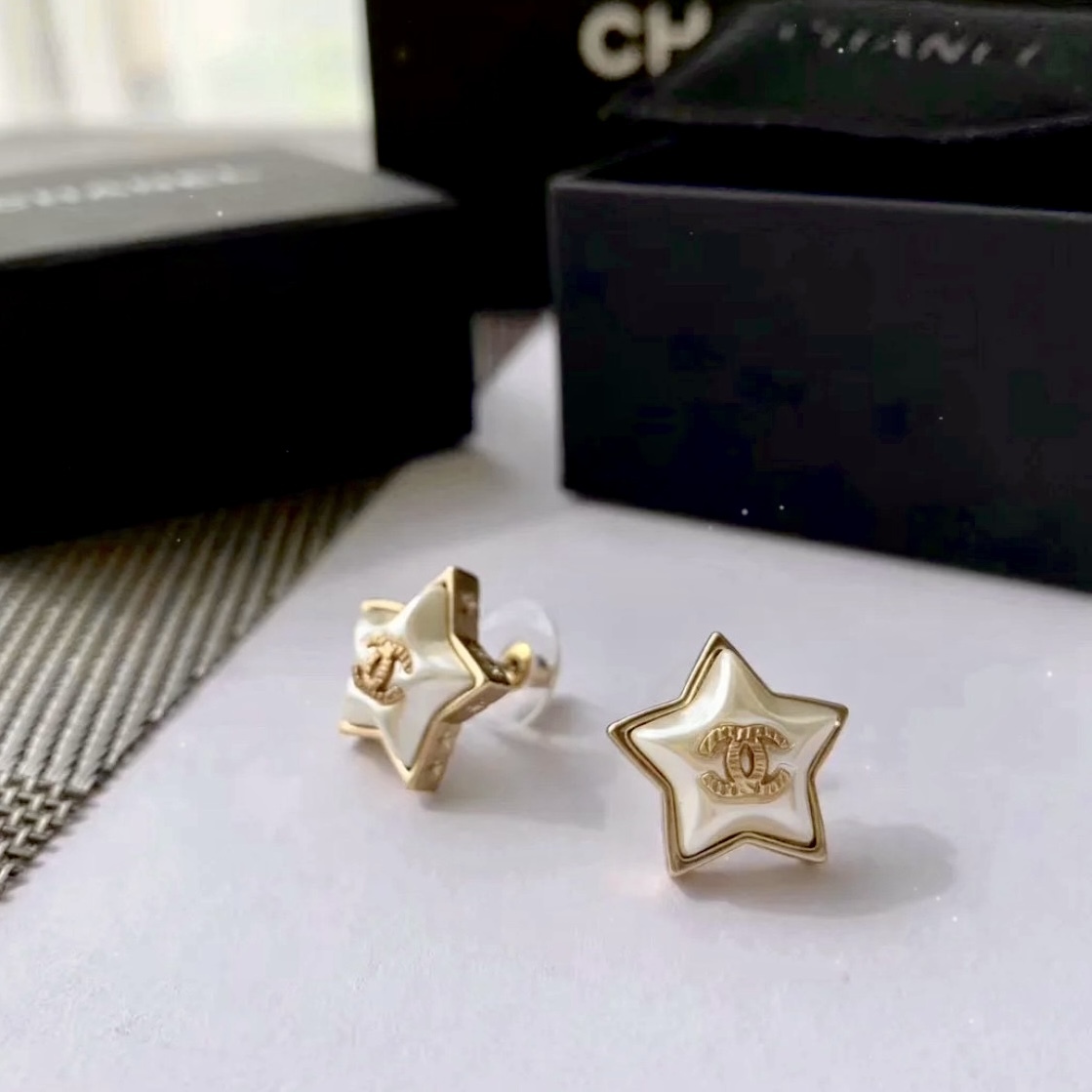 香奶奶白金銀夢幻星星 翻玩耳釘