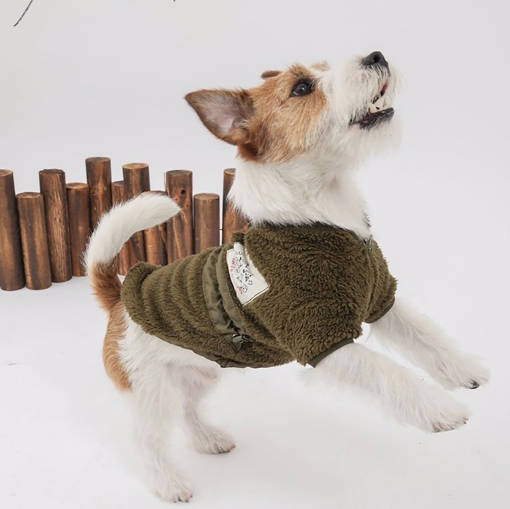 puppygallery｜Go park絨毛上衣 (軍綠)